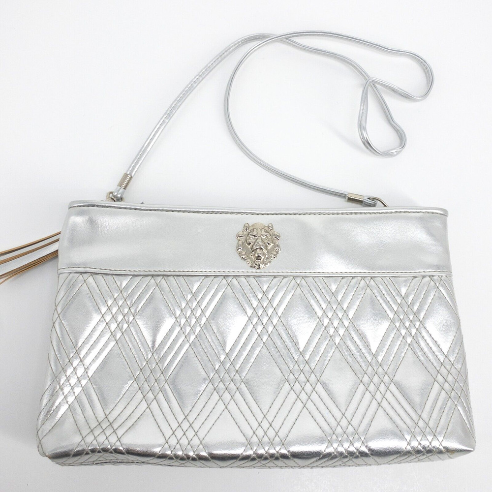 Warren Reed Bag Silver Lion Head Tassel Shoulder Bag Clutch Removable Strap